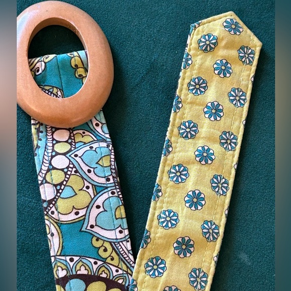 Vera Bradley Peacock Blue Retired Pattern Cotton Belt - Picture 3 of 11